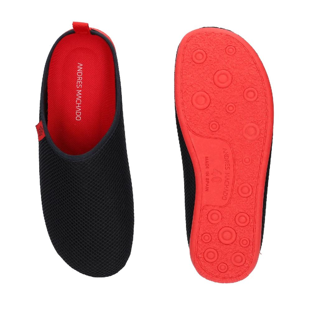 Andres machado Zapatillas Unisex de estar por casa de Verano en Rejilla Negro Devoluciones gratuitas