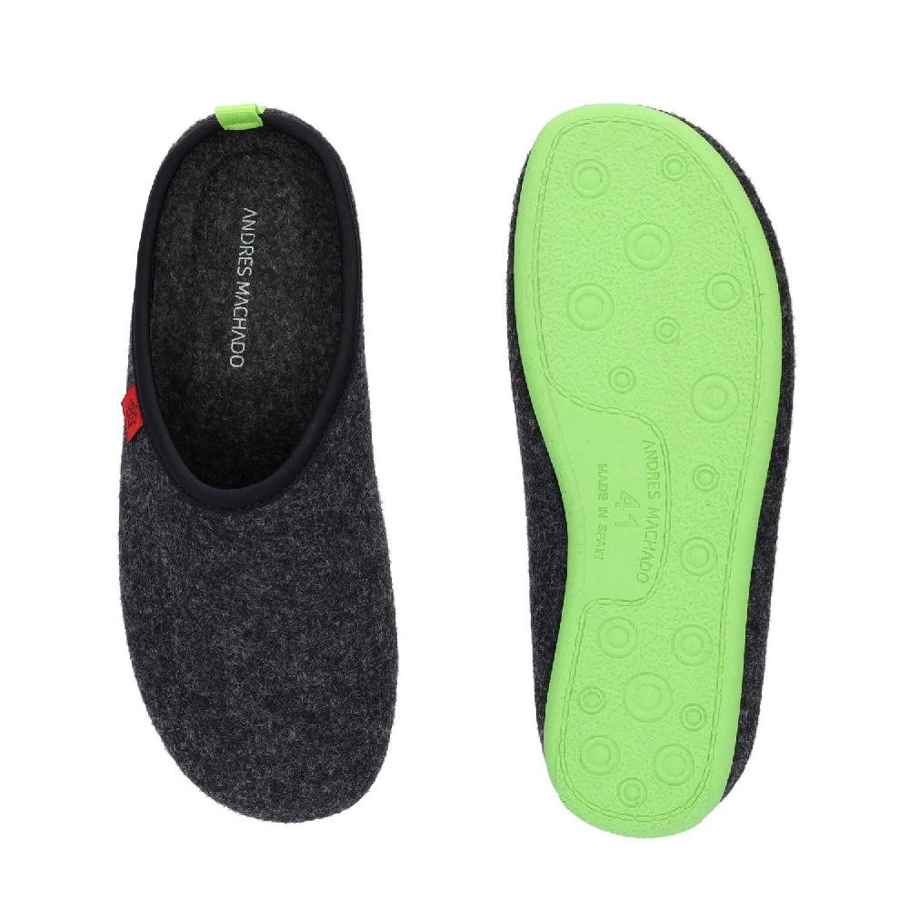 Andres machado Zapatillas Unisex en Tejido Fieltro Negro Rebajas
