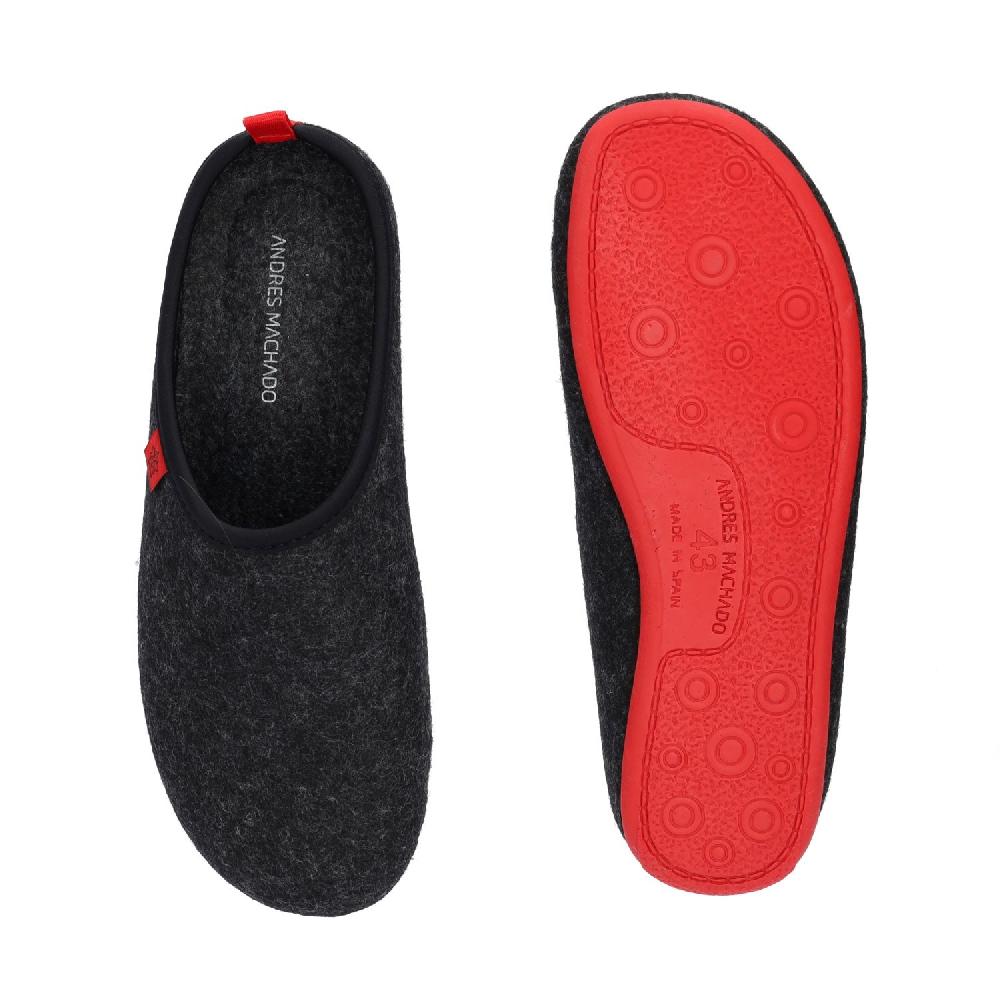 Andres machado Zapatillas Unisex en Tejido Fieltro Negro Ofertas