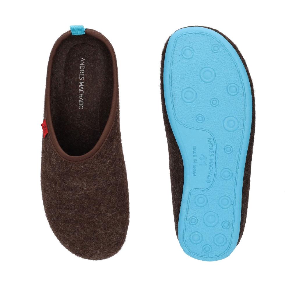 Andres machado Zapatillas Unisex en Tejido Fieltro Marron En oferta