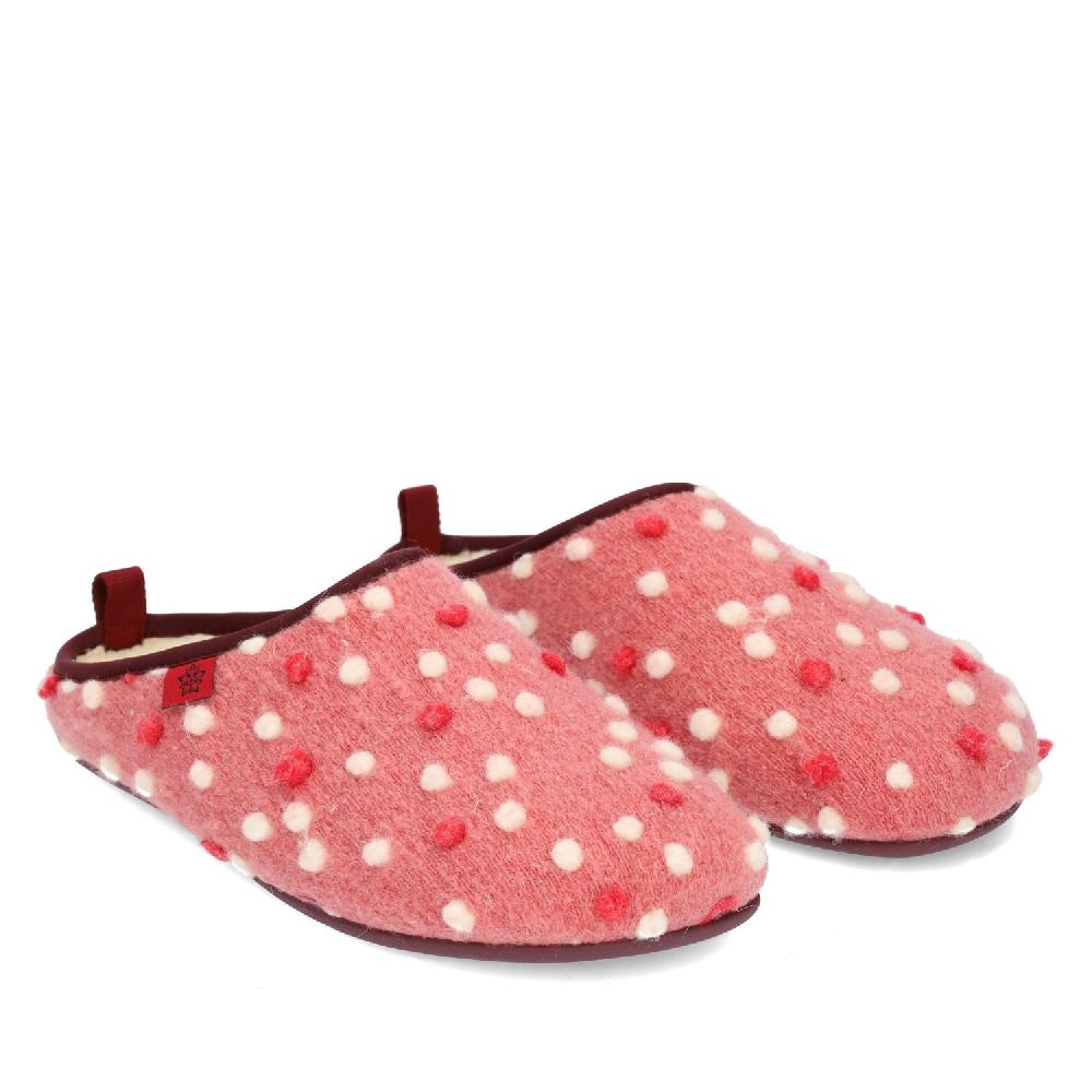 Andres machado Zapatillas en Lana Rosa con Puntos