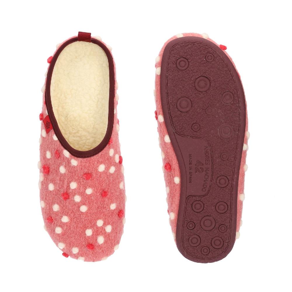 Andres machado Zapatillas en Lana Rosa con Puntos Gran oferta