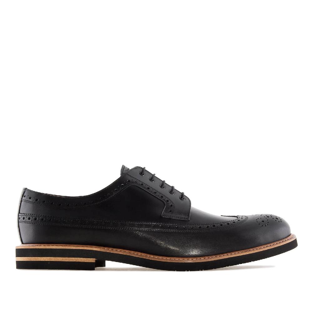 Andres machado Zapato estilo Blucher en Cuero Negro Tienda de fábrica