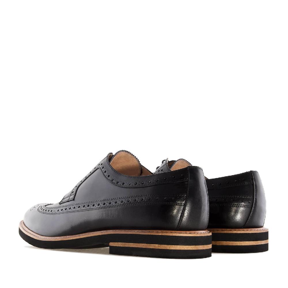 Andres machado Zapato estilo Blucher en Cuero Negro Tienda de fábrica