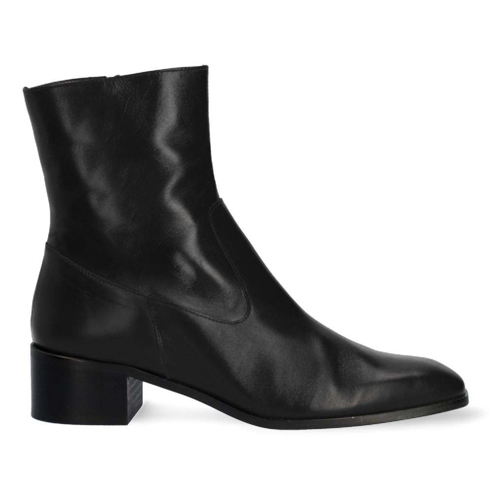Andres machado Botín tacón en piel negro Precio ultrabajo