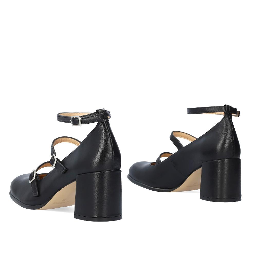 Andres machado Zapato Mary Jane con Tacón en Piel Negro Ofertas