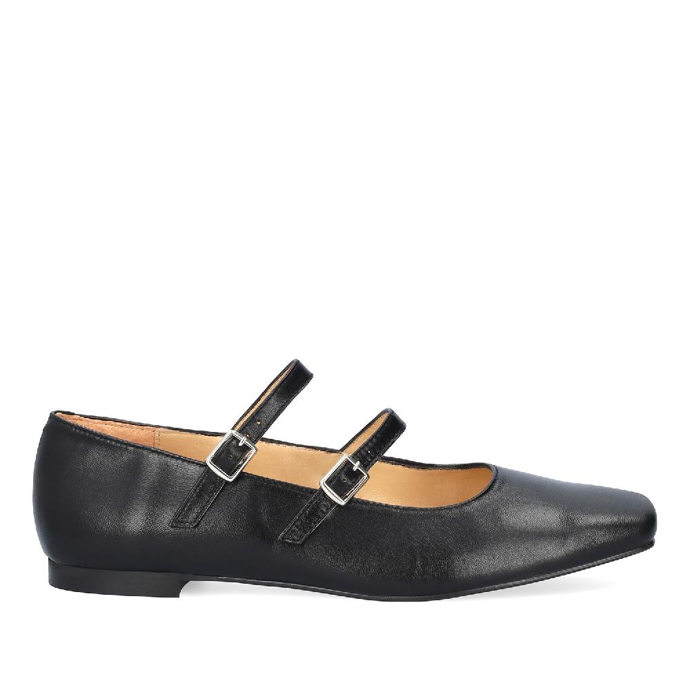 Andres machado Bailarina Piel Negro Estilo Mary Jane En oferta
