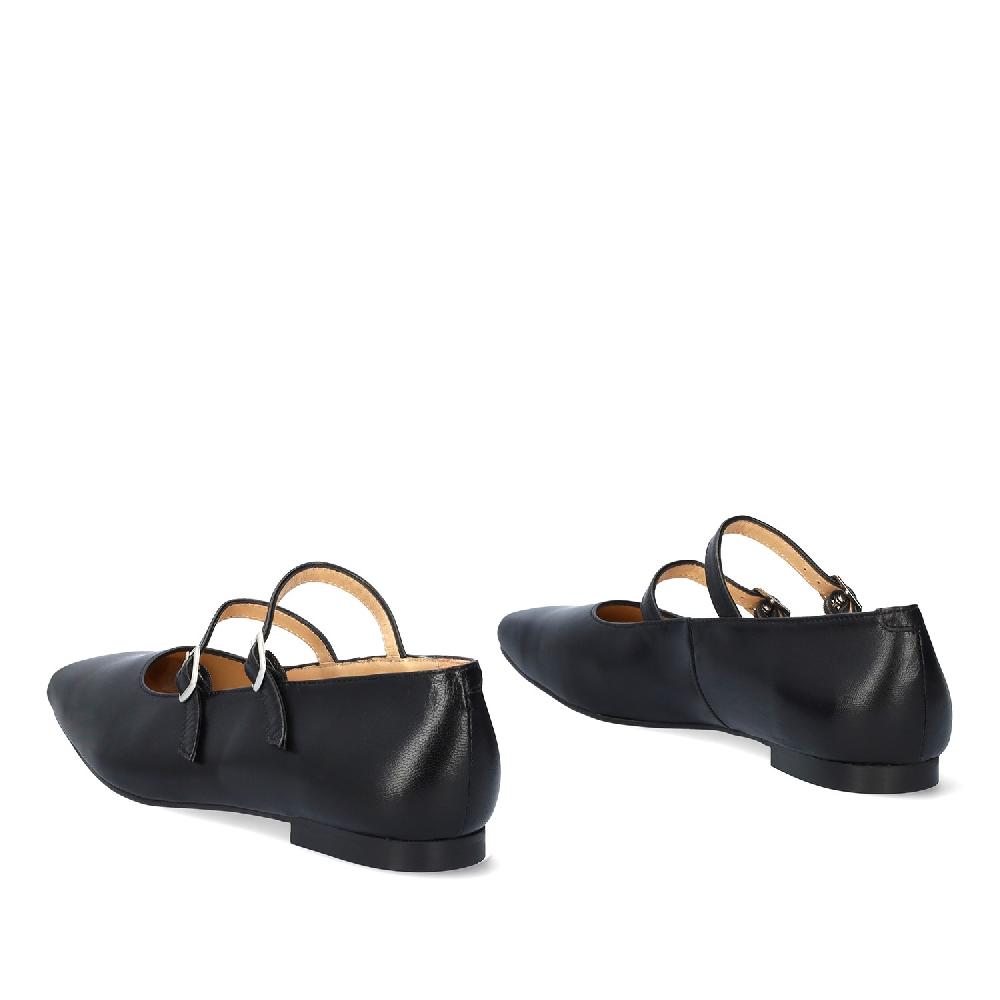 Andres machado Bailarina Piel Negro Estilo Mary Jane En oferta