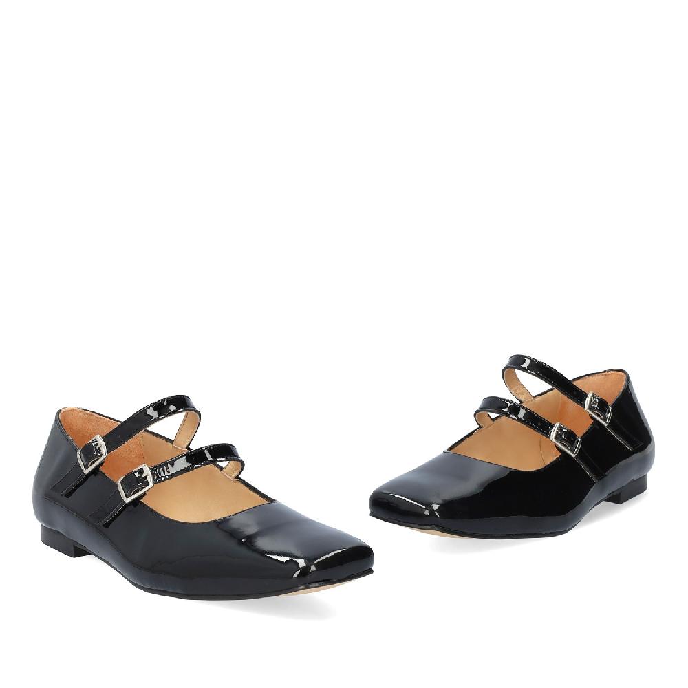Andres machado Bailarina Charol Negro Estilo Mary Jane Gran oferta