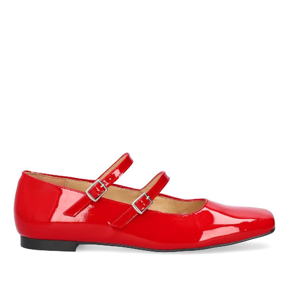 Andres machado Bailarina Charol Rojo Estilo Mary Jane Rebajas baratas