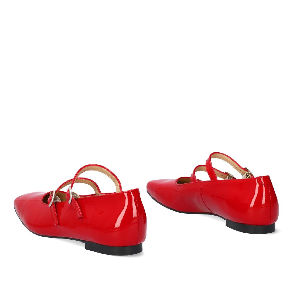 Andres machado Bailarina Charol Rojo Estilo Mary Jane Rebajas baratas