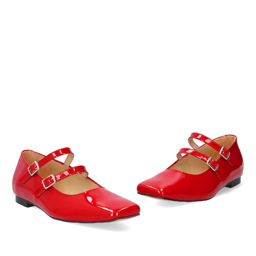 Andres machado Bailarina Charol Rojo Estilo Mary Jane Rebajas baratas