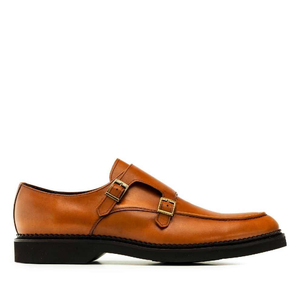Andres machado Zapato Monkstrap en Piel Color cuero Mejor oferta