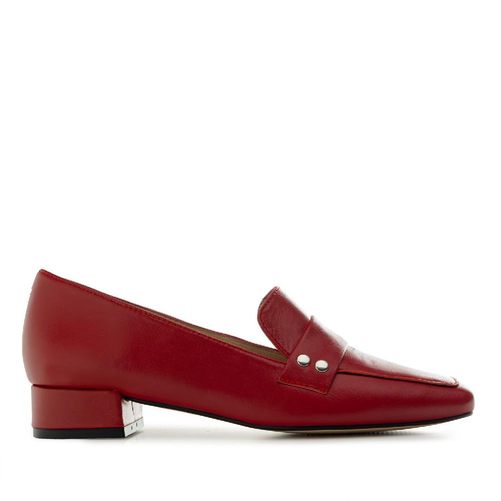 Andres machado Mocasí­n en piel de color rojo Precio de fábrica