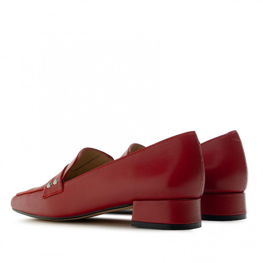 Andres machado Mocasí­n en piel de color rojo Precio de fábrica
