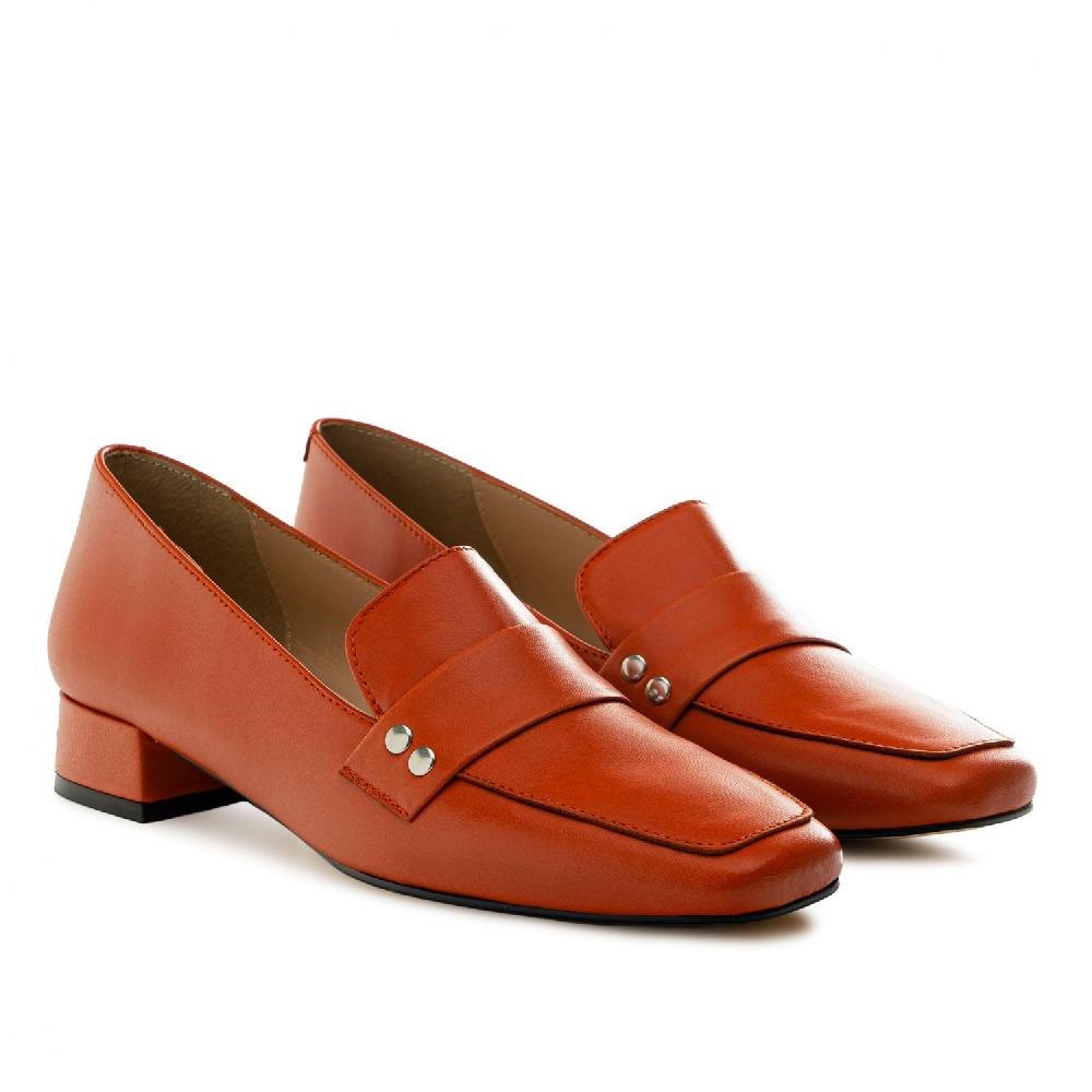 Andres machado Mocasín en piel de color teja