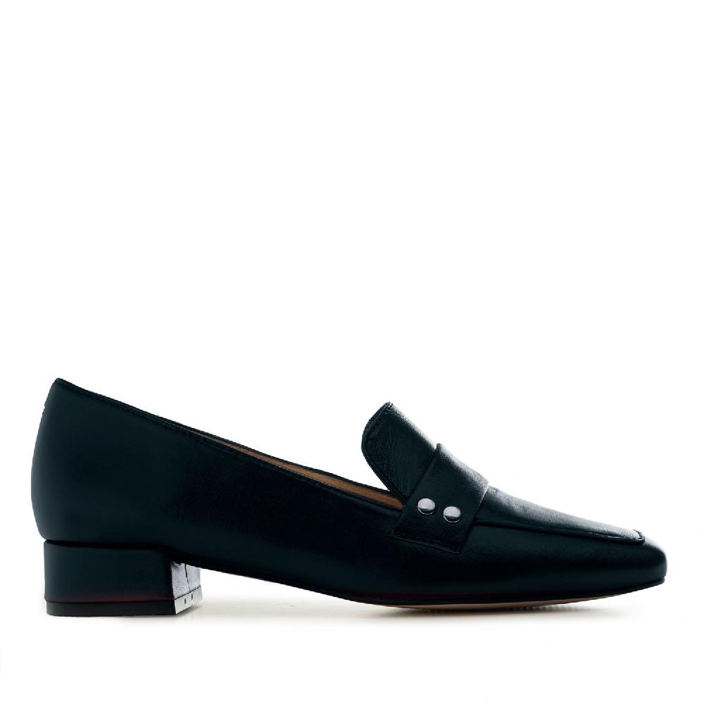 Andres machado Mocasí­n en piel de color marino Oferta especial de fábrica