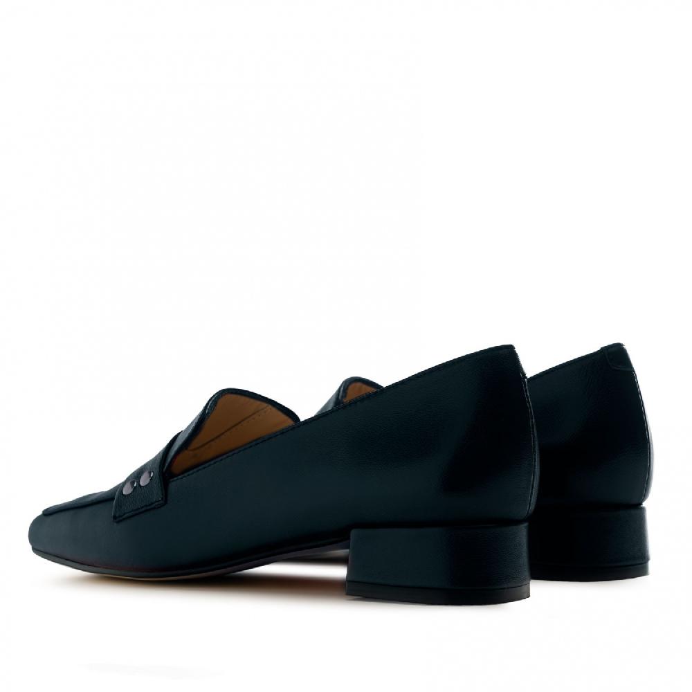 Andres machado Mocasí­n en piel de color marino Oferta especial de fábrica
