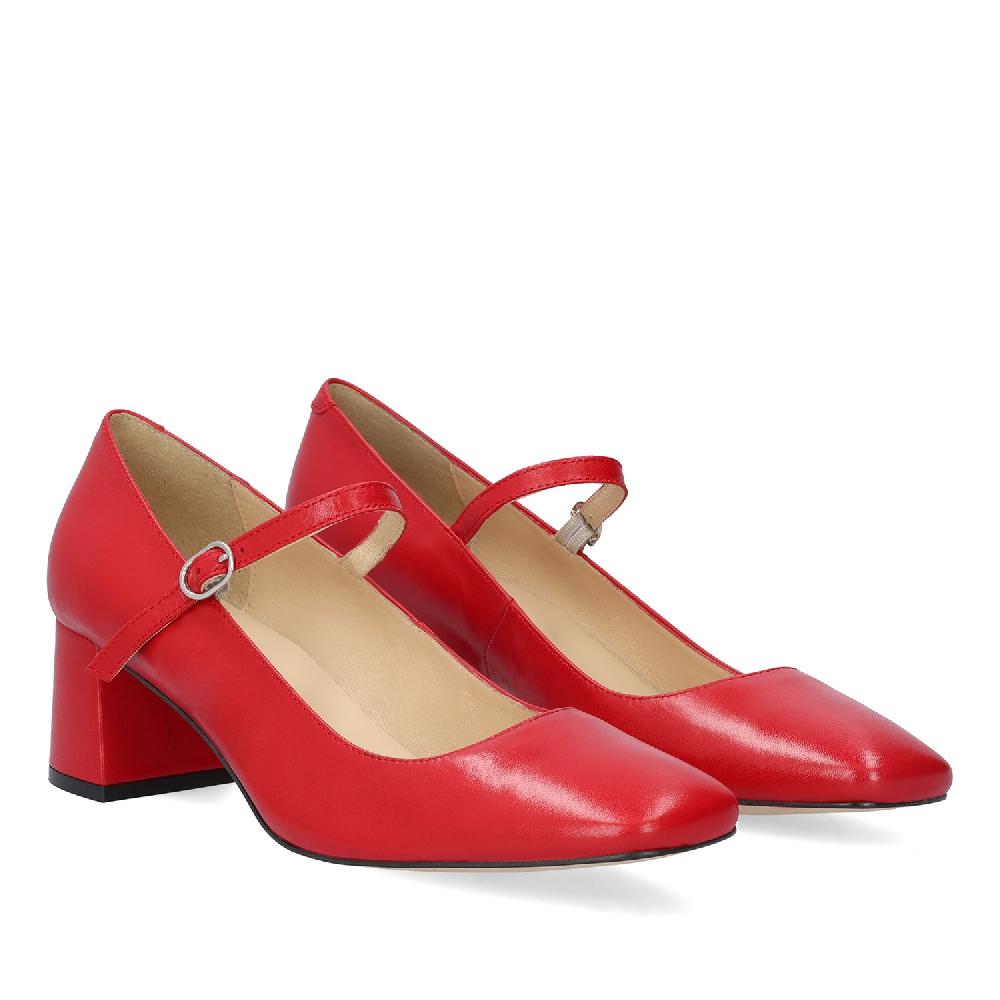 Andres machado Zapato tacón en piel color Rojo
