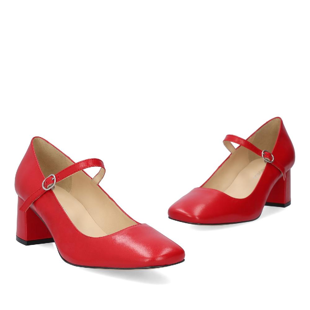 Andres machado Zapato tacón en piel color Rojo Grandes descuentos