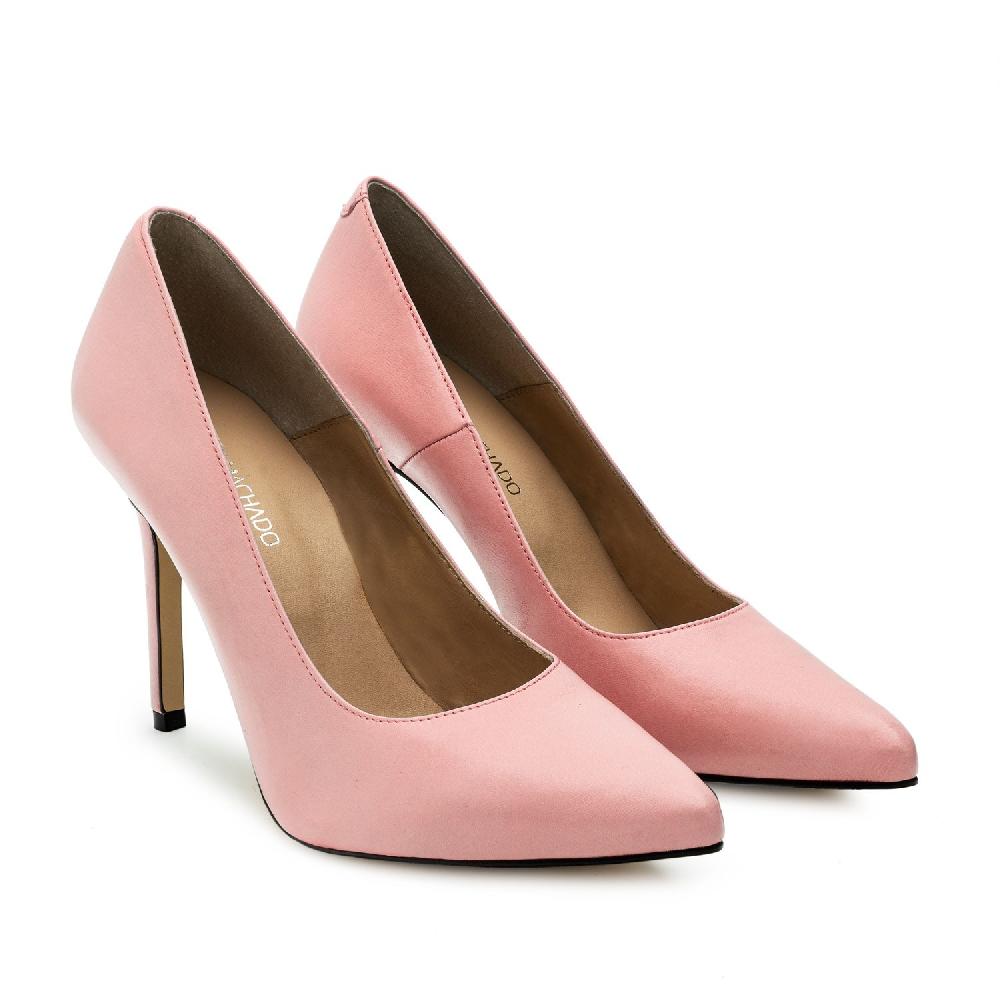 Andres machado Zapato Tacón de Piel Napa Rosa