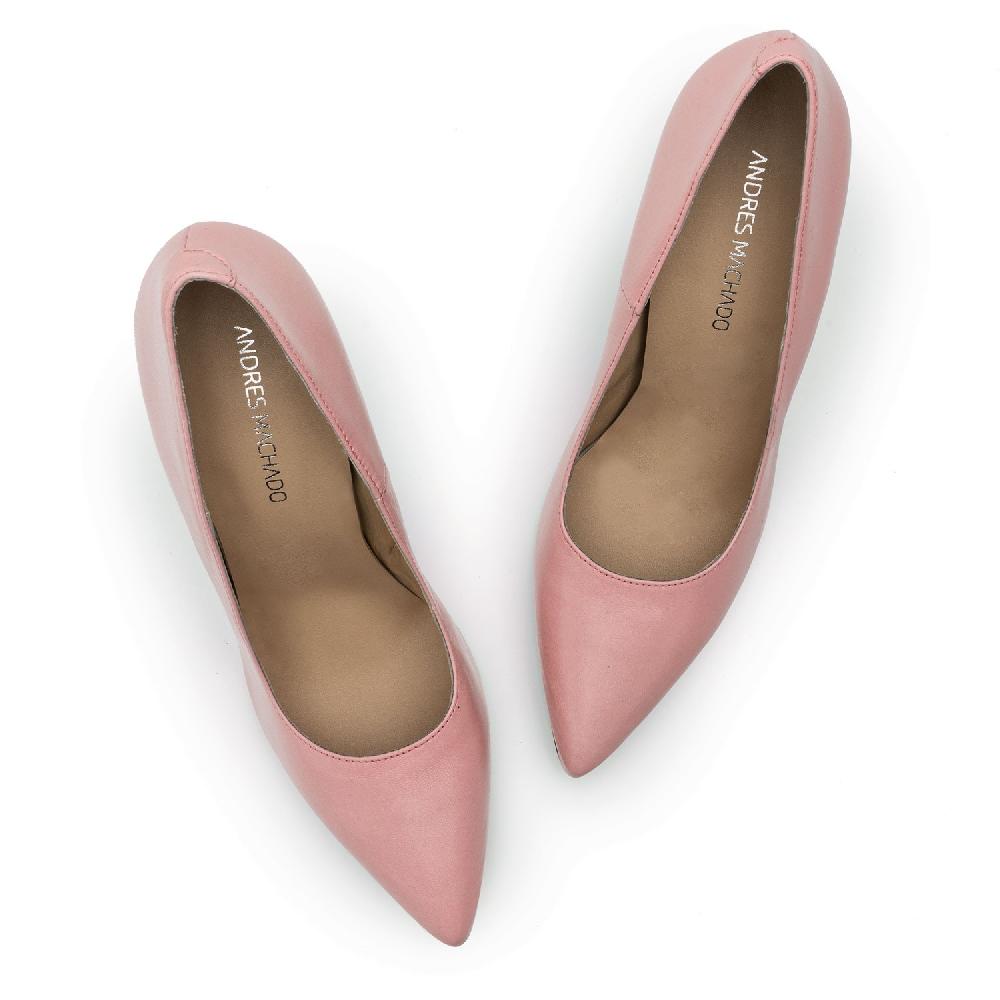 Andres machado Zapato Tacón de Piel Napa Rosa Rebajas de fin de temporada