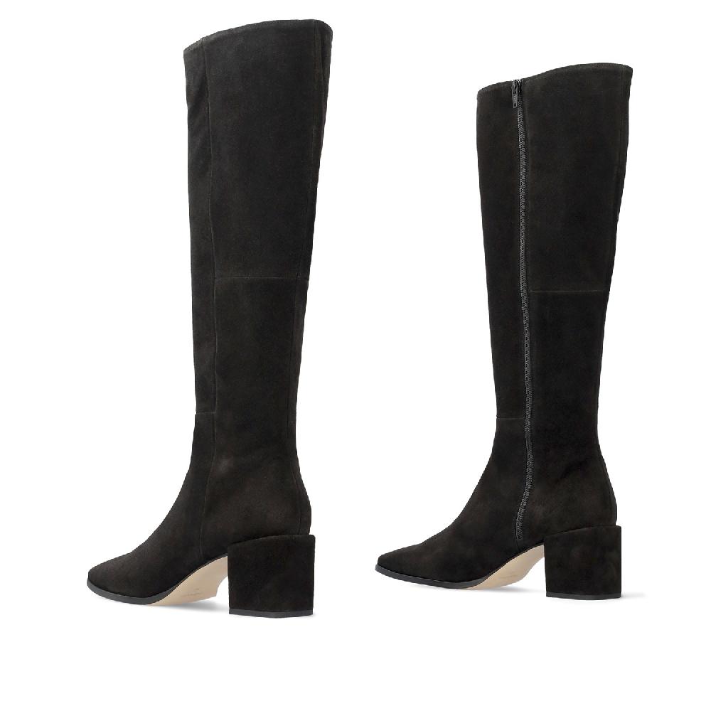 Andres machado Bota alta en piel de color Negro En oferta
