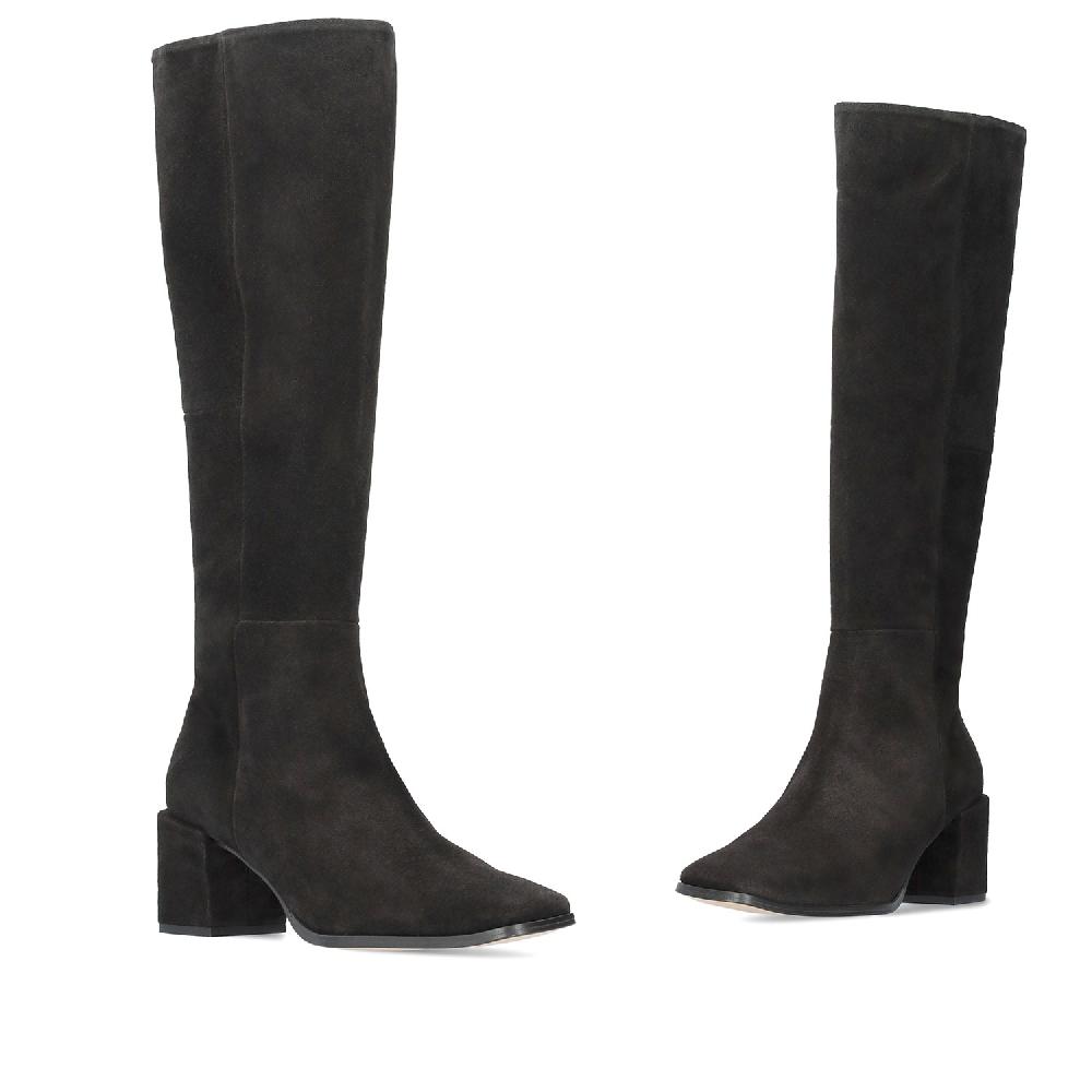 Andres machado Bota alta en piel de color Negro En oferta