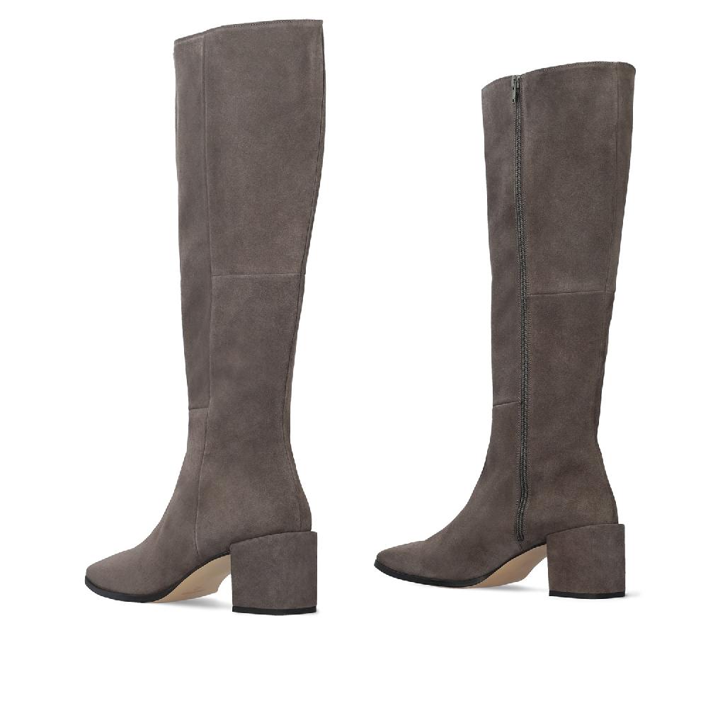 Andres machado Bota alta en piel de color Gris Gran oferta