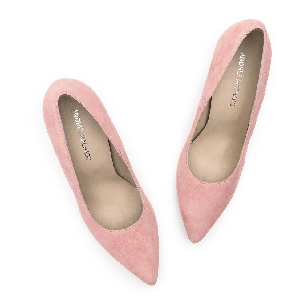 Andres machado Zapato Tacón de Ante Rosa Tienda