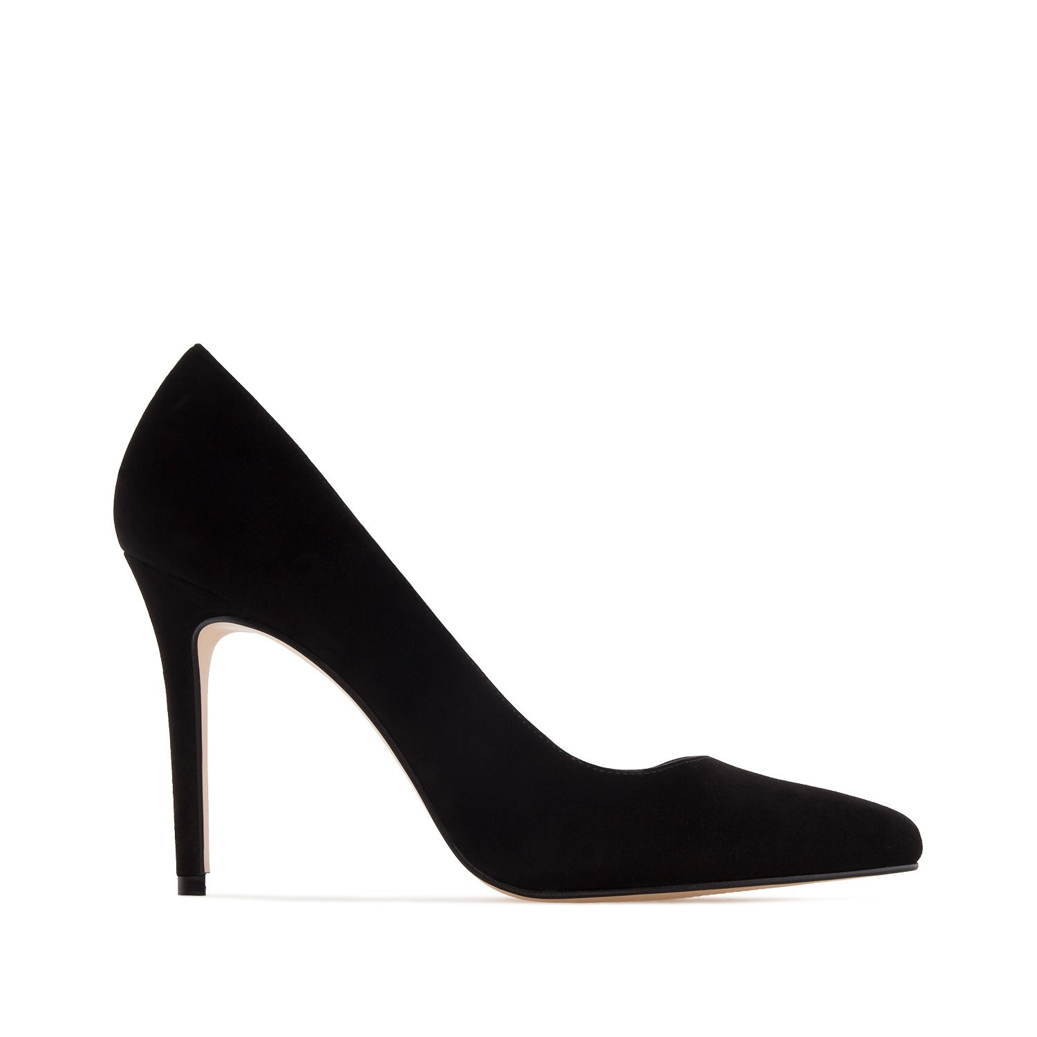 Andres machado Zapato Tacón de Ante Negro Liquidación