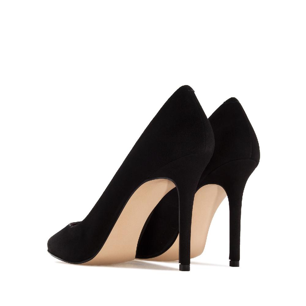 Andres machado Zapato Tacón de Ante Negro Liquidación