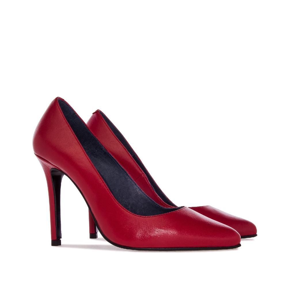 Andres machado Zapato Tacón de Piel Napa Vino