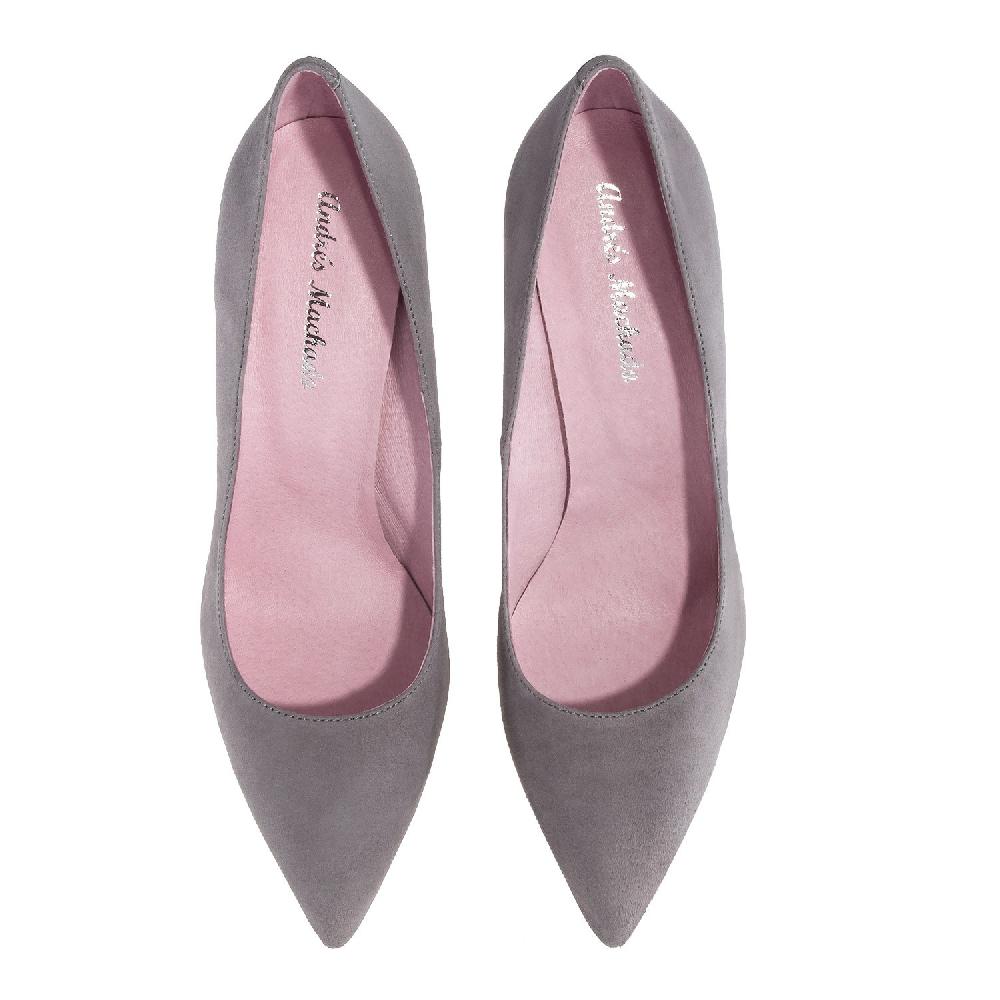 Andres machado Zapato Tacón de Ante Gris Rebajas top