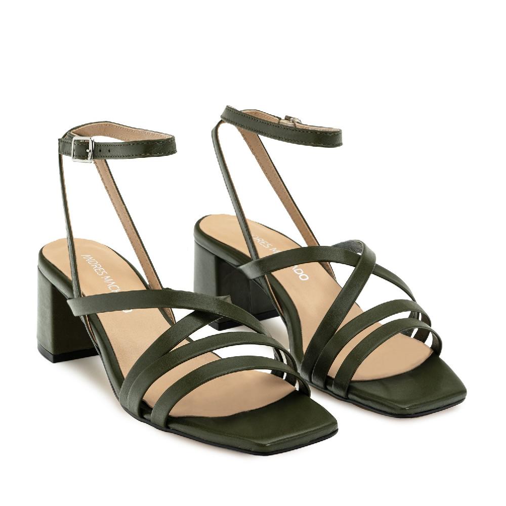 Andres machado Sandalias de piel Kaki