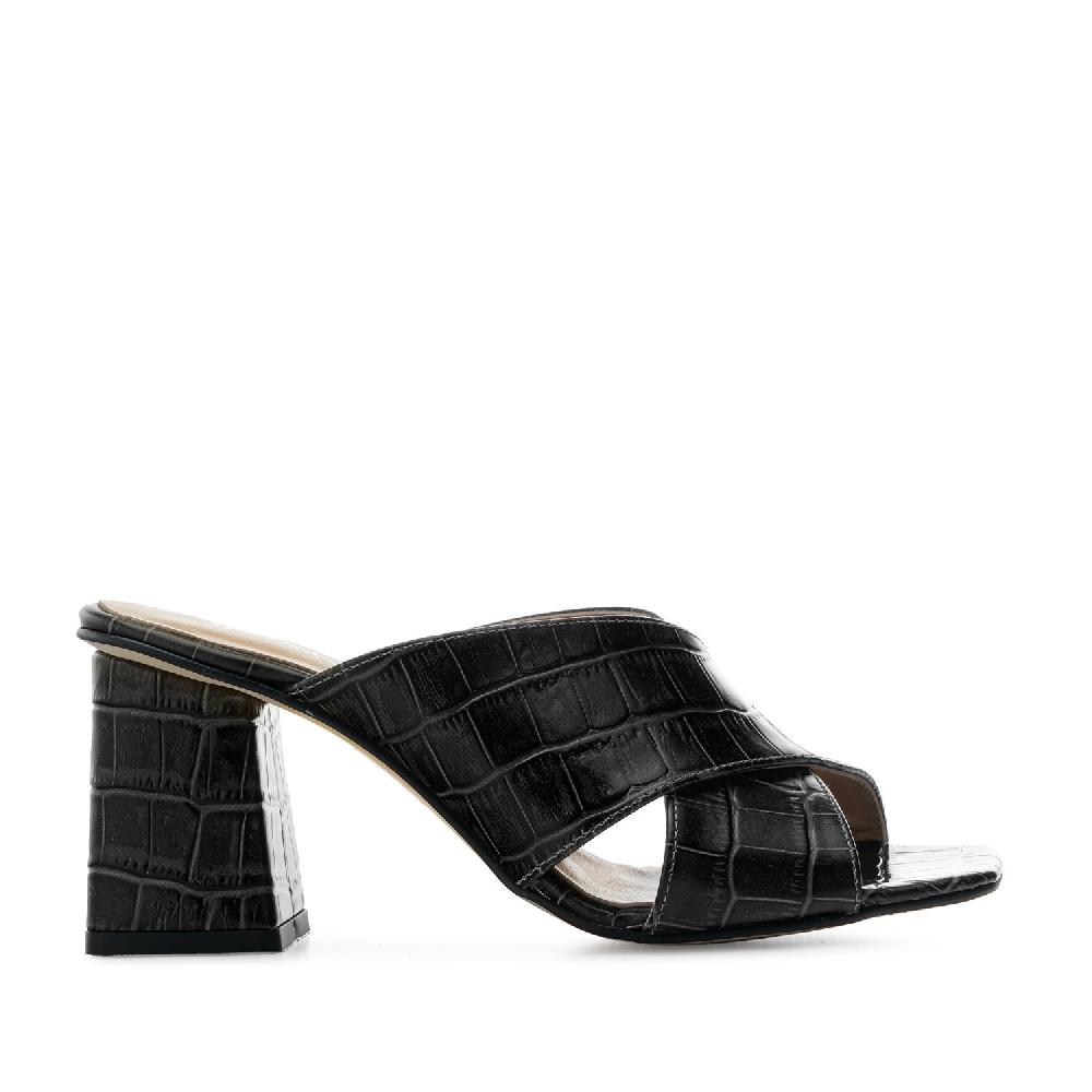 Andres machado Sandalias en piel coco de color Negro Grandes ahorros