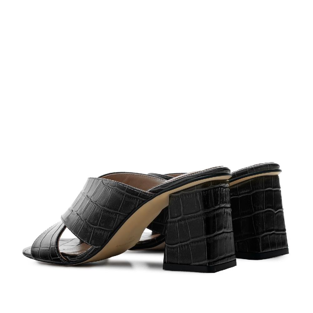Andres machado Sandalias en piel coco de color Negro Grandes ahorros