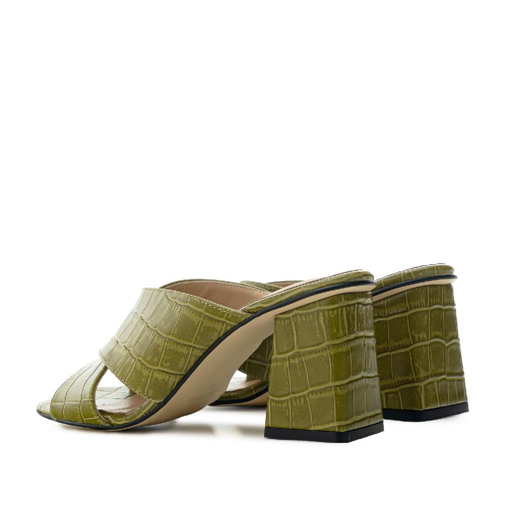Andres machado Sandalias en piel coco de color Verde Oliva Precio ultrabajo