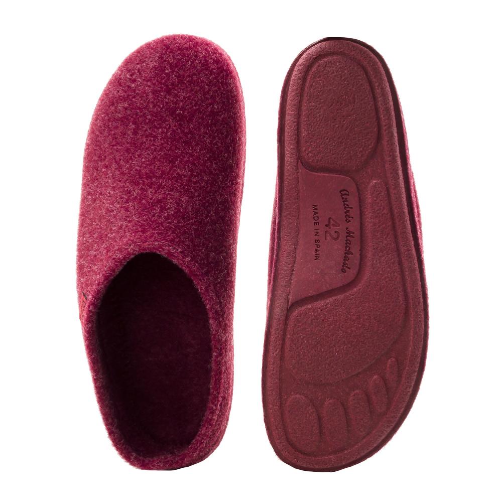 Andres machado Zapatillas Unisex en Tejido Fieltro Burdeos Ventas relámpago