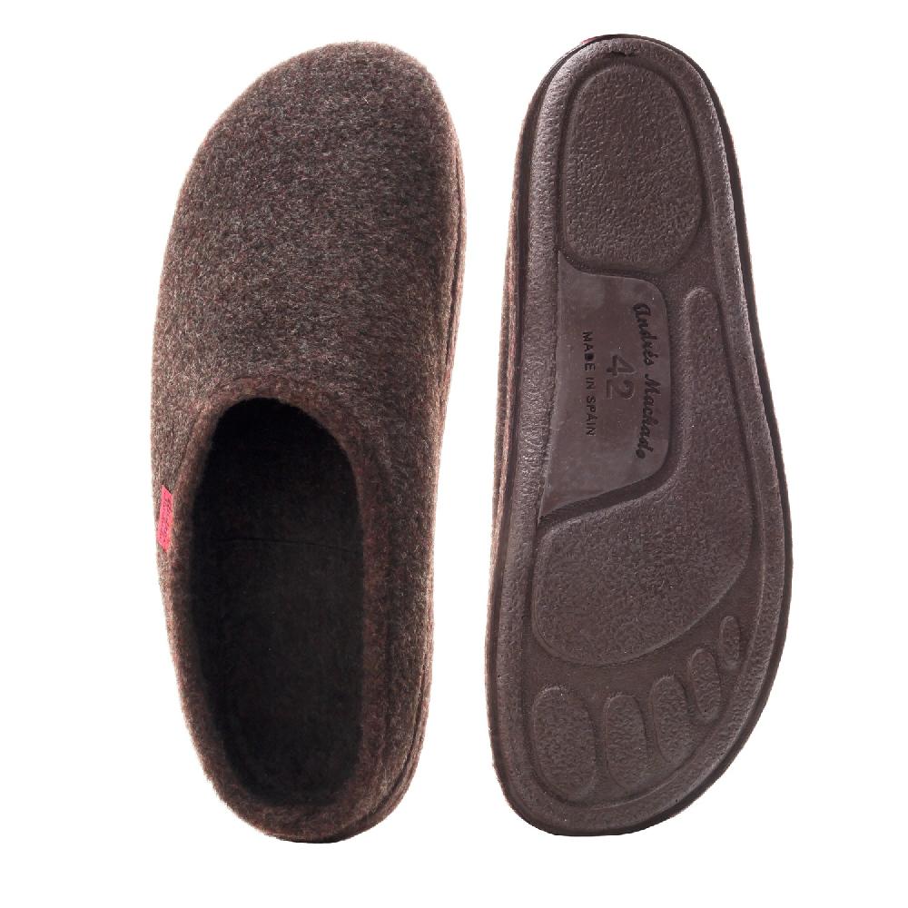 Andres machado Zapatillas Unisex en Tejido Fieltro Marrón Liquidación