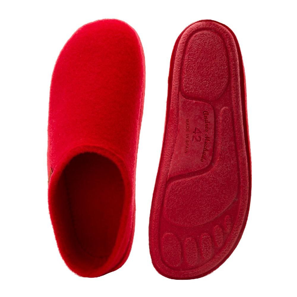 Andres machado Zapatillas Unisex en Tejido Fieltro Rojo Envío gratis