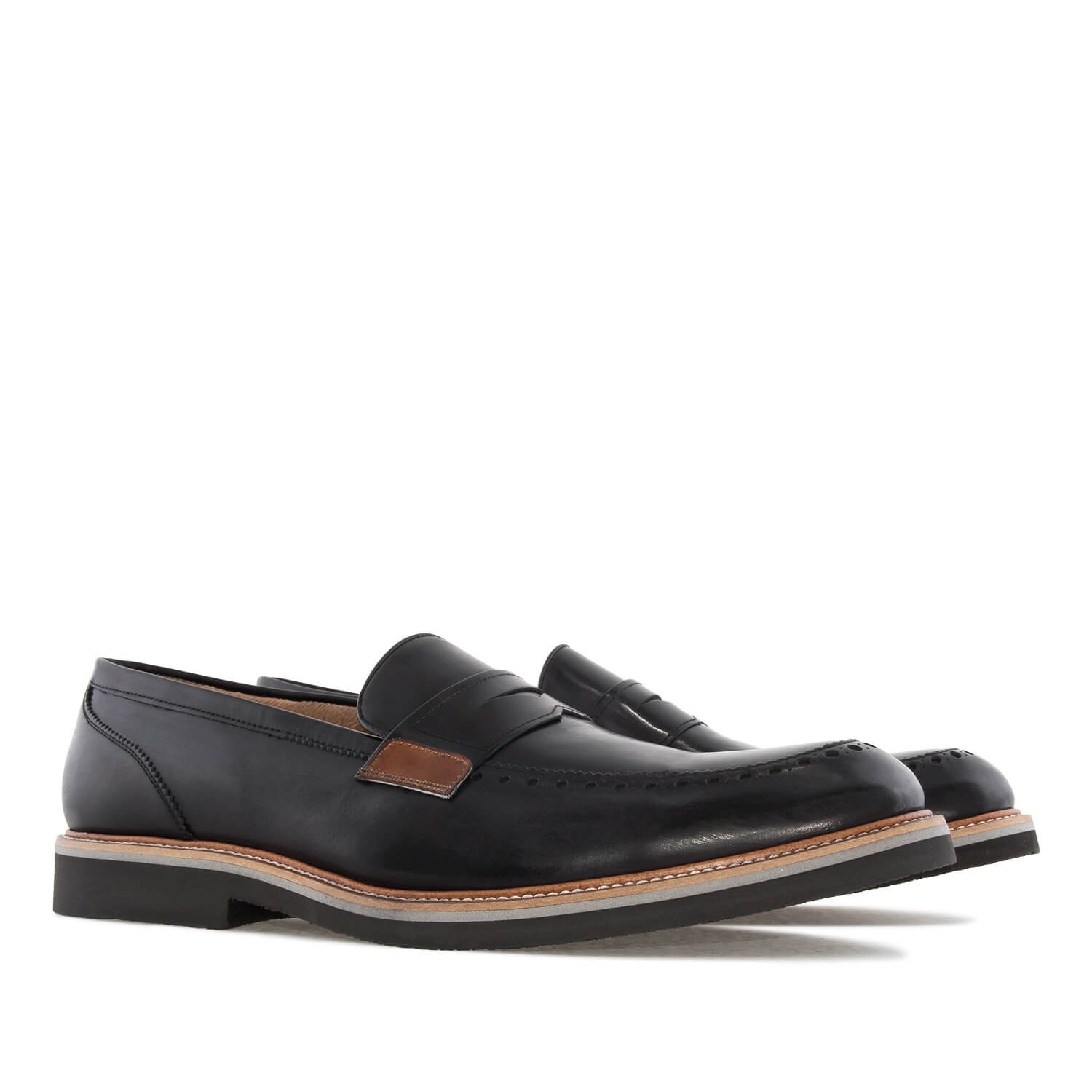Andres machado Mocasines en piel Negro