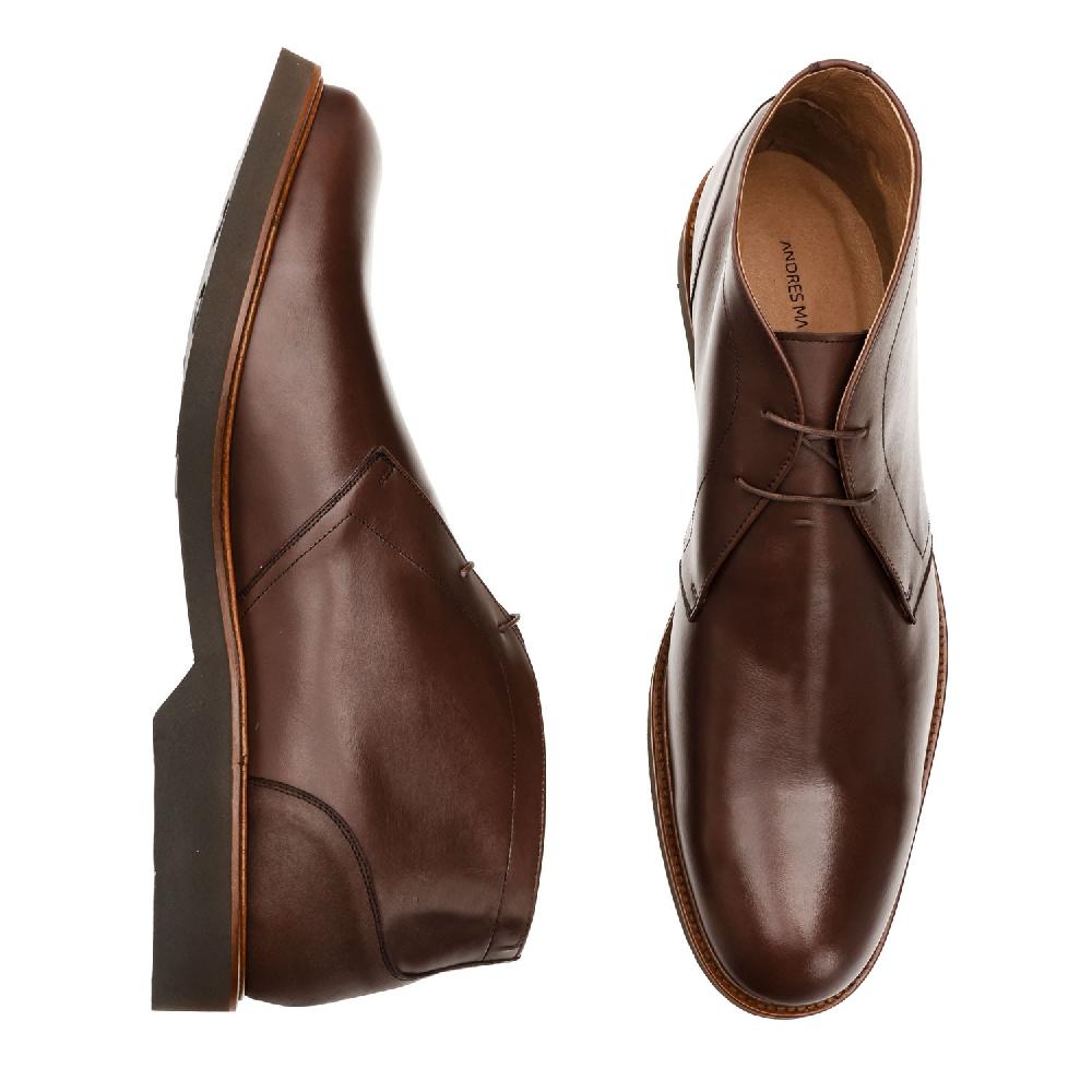 Andres machado Botin de Piel Marron Oferta especial de fábrica