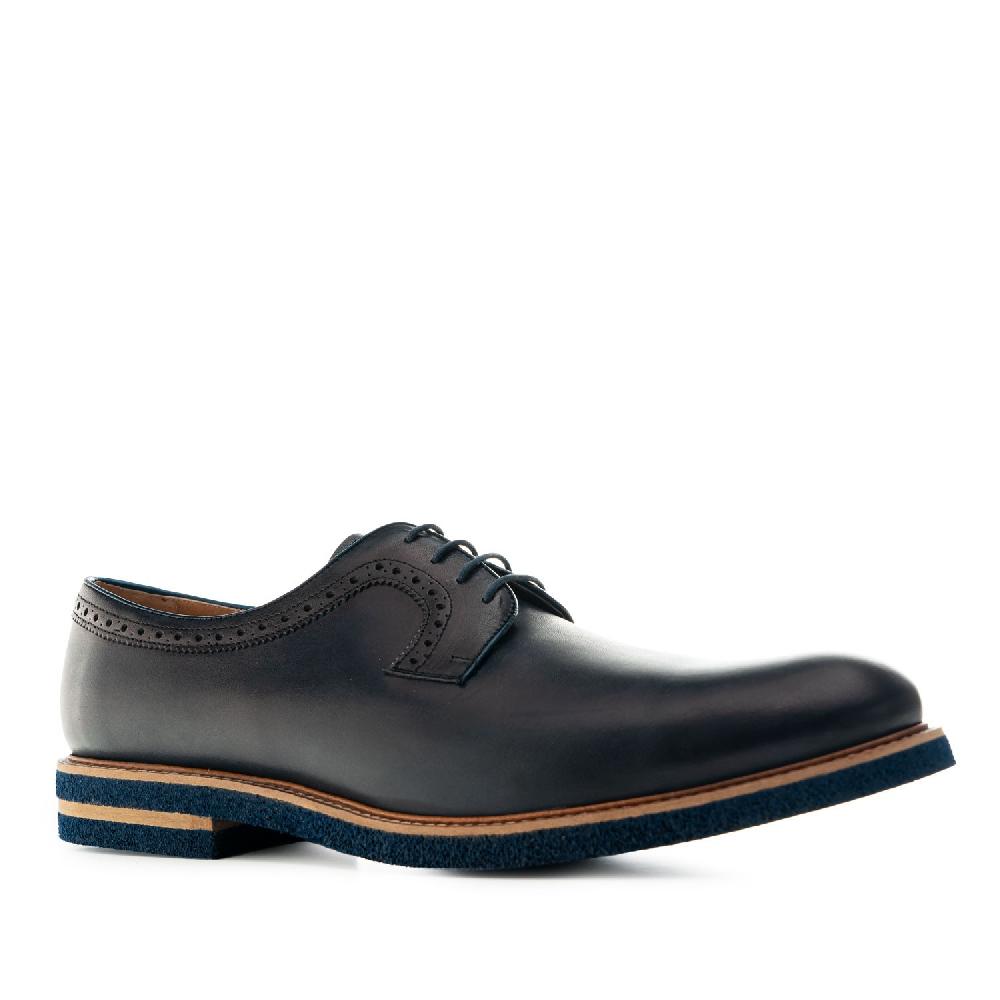Andres machado Zapato Estilo Oxford en Cuero de Color Marino Ahorra y exporta