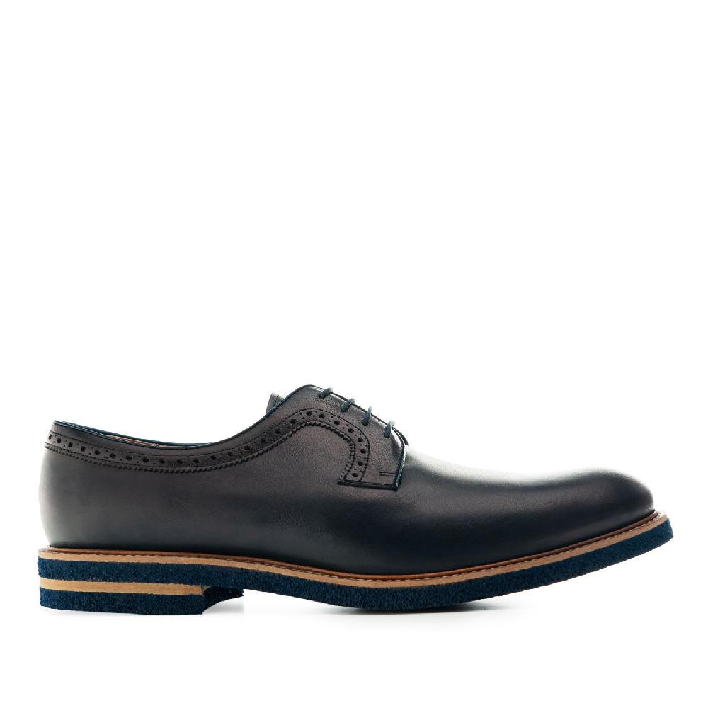 Andres machado Zapato Estilo Oxford en Cuero de Color Marino Ahorra y exporta