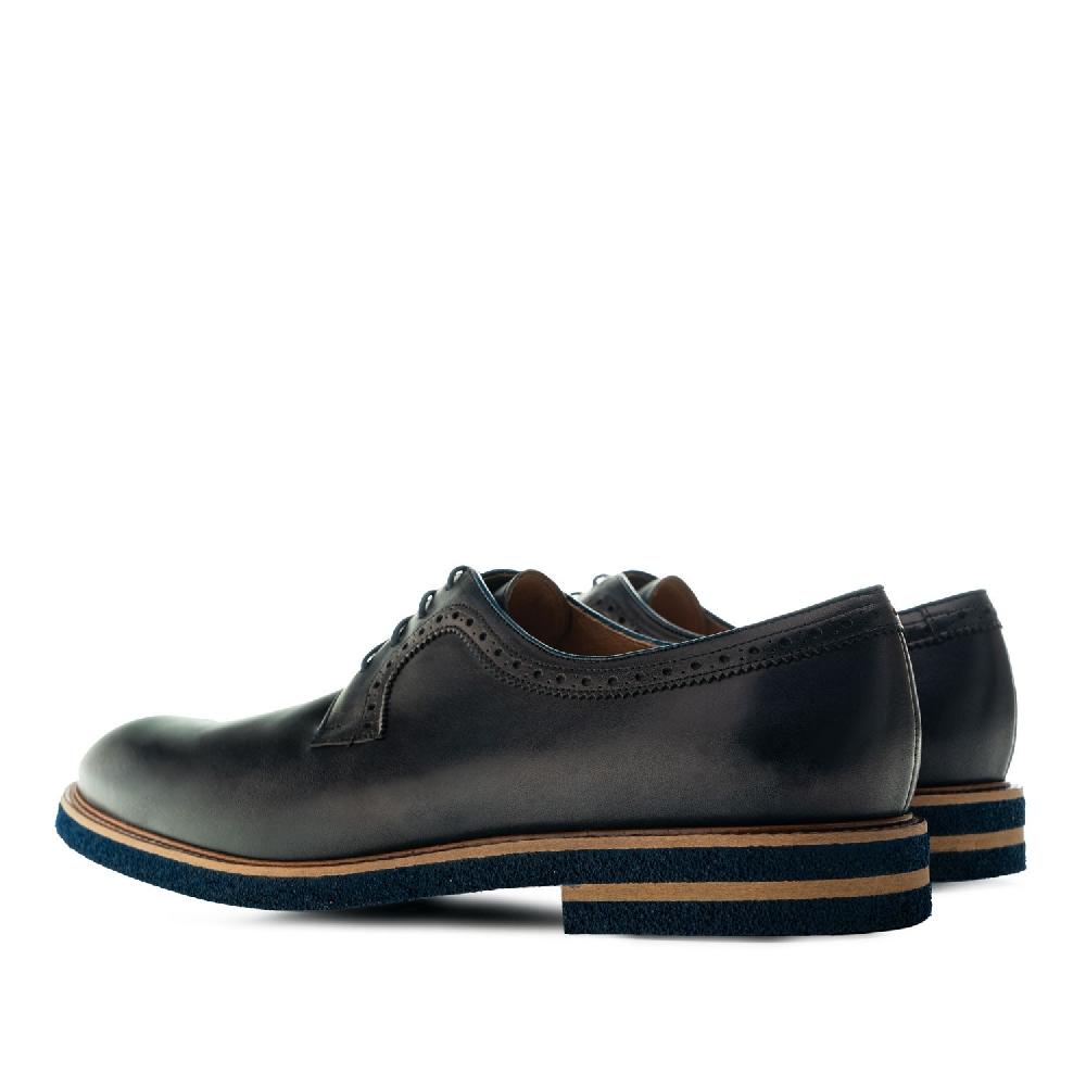 Andres machado Zapato Estilo Oxford en Cuero de Color Marino Ahorra y exporta