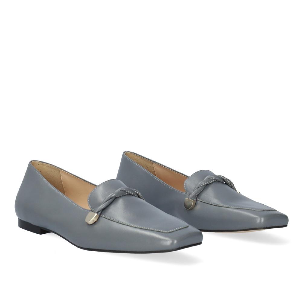 Andres machado Mocasín piel de color gris