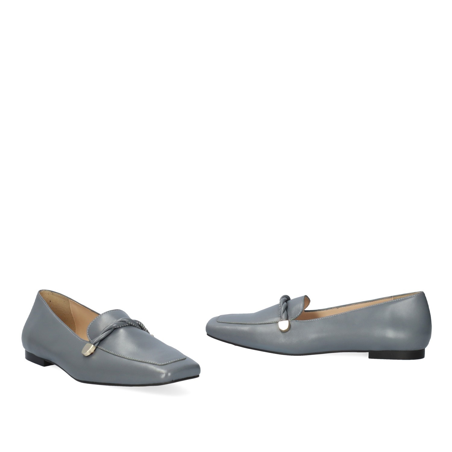 Andres machado Mocasín piel de color gris Ofertas