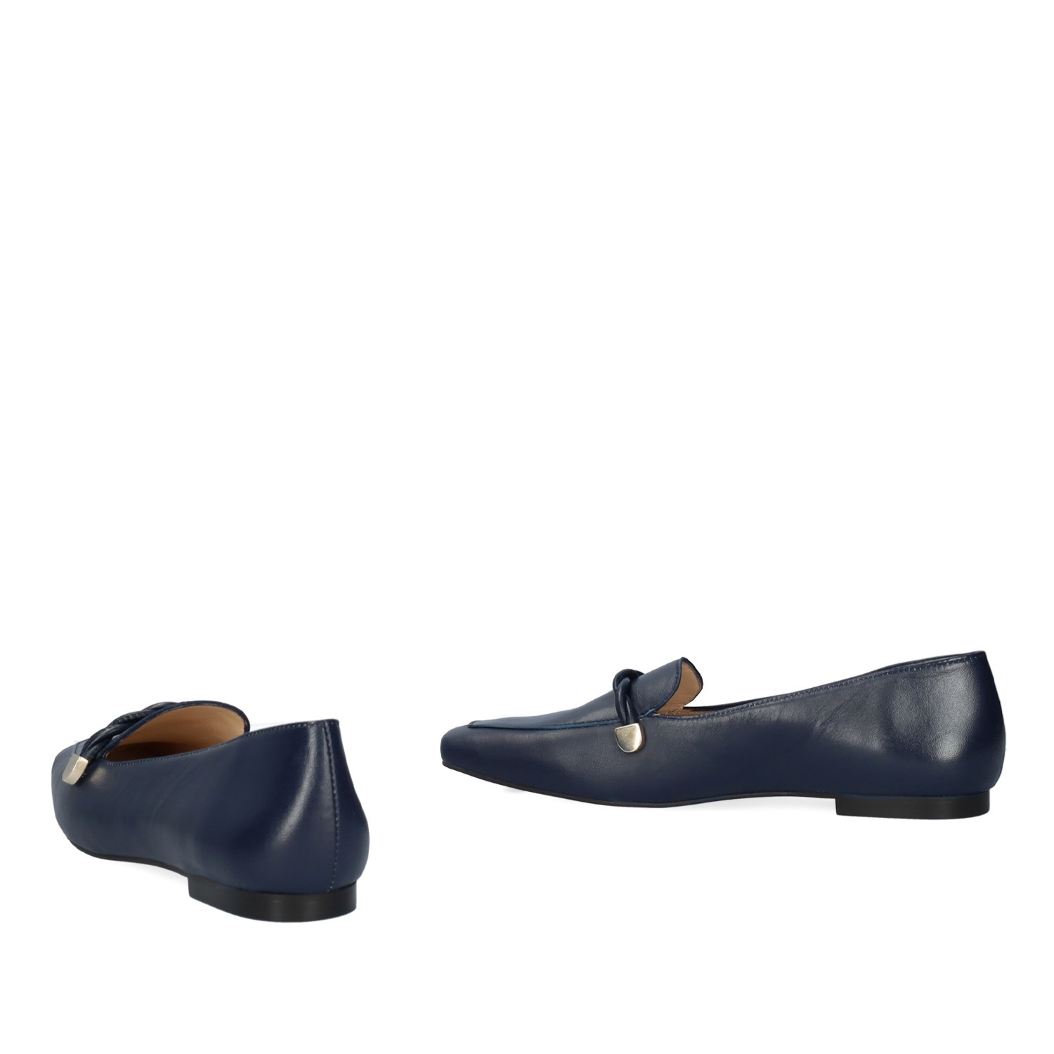 Andres machado Mocasín piel de color marino Venta caliente
