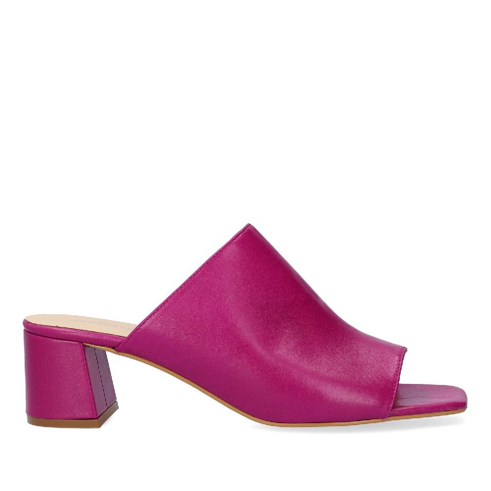 Andres machado Mule con tacón en piel Morado Rebajas top